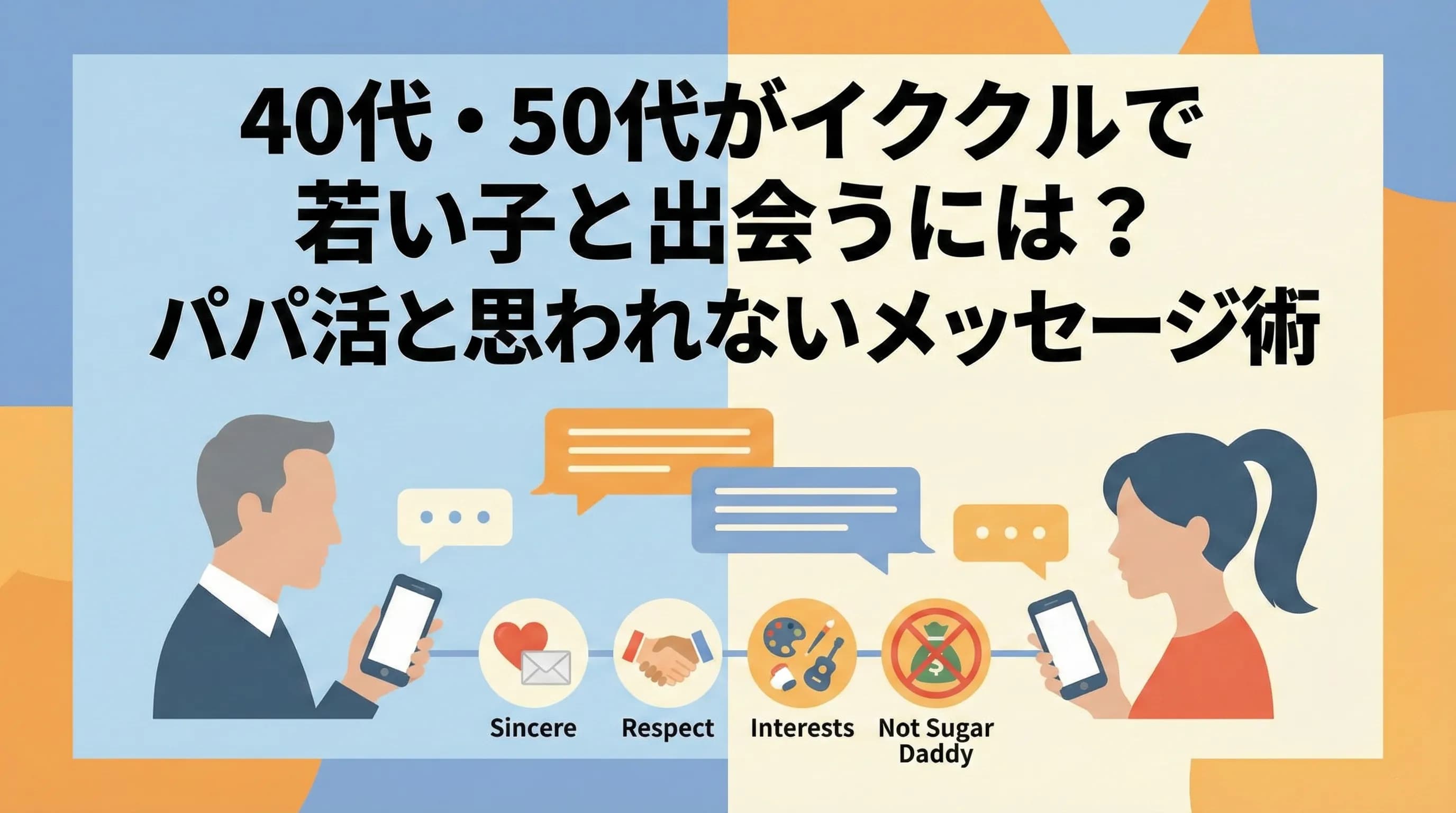 40代・50代がイククルで若い子と出会うには?パパ活と思われないメッセージ術