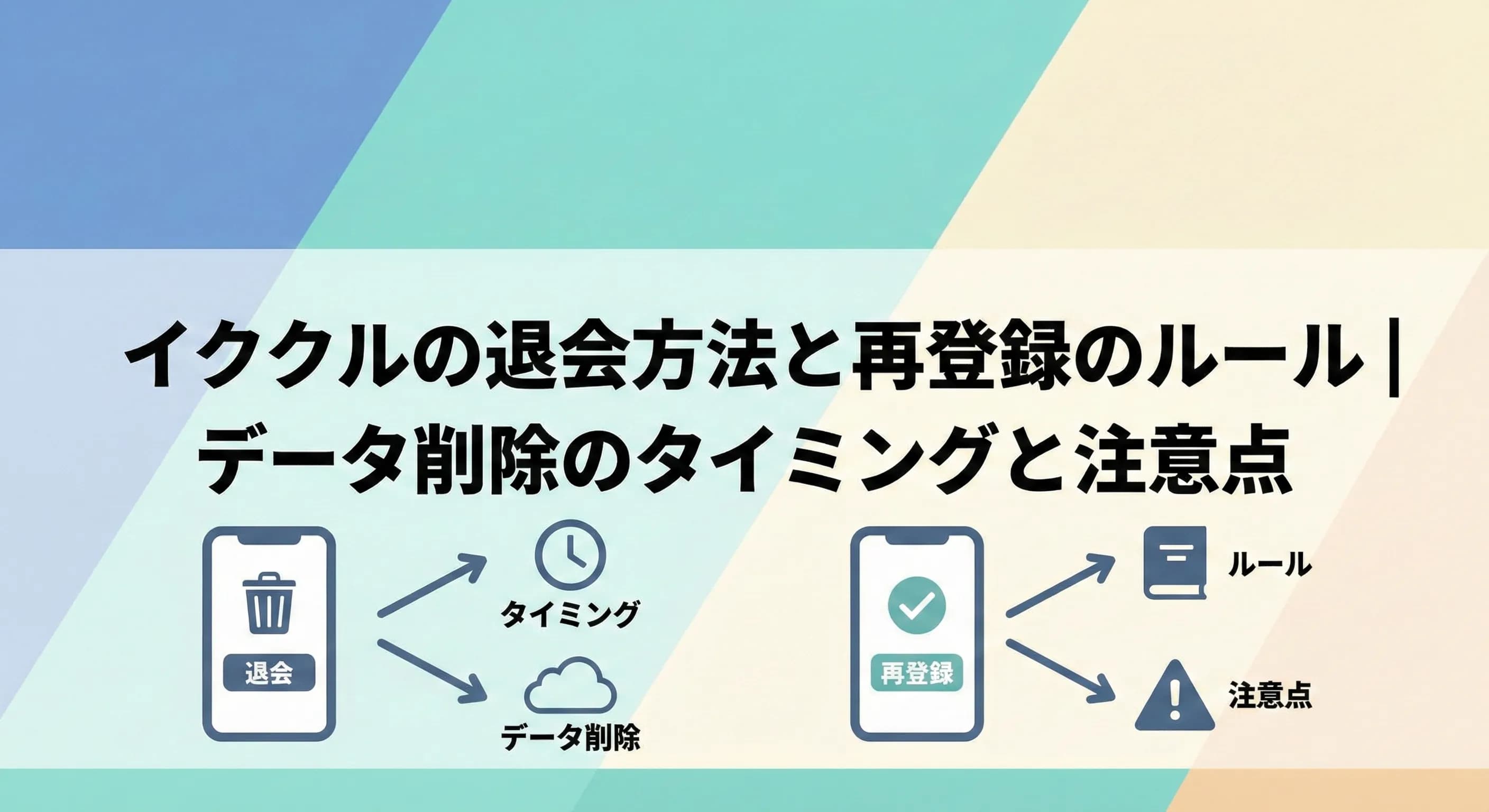 イククルの退会方法と再登録のルール|データ削除のタイミングと注意点